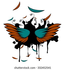 Editable Wings Illustration Vector Art for T-Shirt Printing