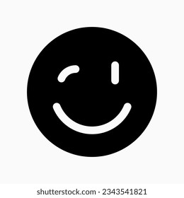 Editable winky face, winking eye, ok, tease vector icon. Part of a big icon set family. Perfect for web and app interfaces, presentations, infographics, etc