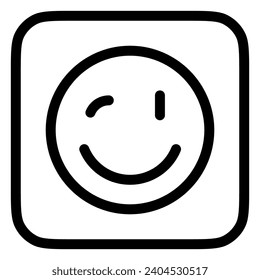 Editable winky face, winking eye, ok, tease vector icon. Part of a big icon set family. Perfect for web and app interfaces, presentations, infographics, etc