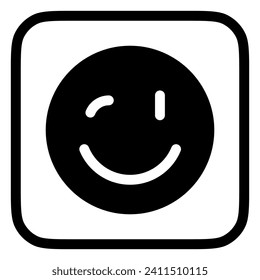 Editable winky face, winking eye, ok, tease vector icon. Part of a big icon set family. Perfect for web and app interfaces, presentations, infographics, etc