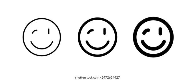 Editable winky face, winking eye, ok, tease vector icon. Part of a big icon set family. Perfect for web and app interfaces, presentations, infographics, etc