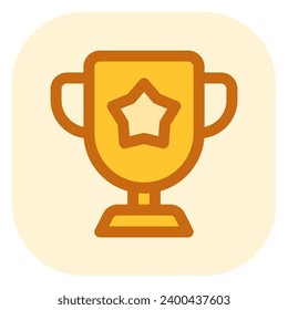 Editable winning trophy vector icon. Video game, game elements. Part of a big icon set family. Perfect for web and app interfaces, presentations, infographics, etc