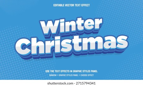 Projeto editável do efeito de texto 3D do Natal do inverno