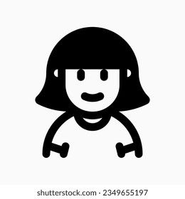 Editable woman with bob haircut avatar vector icon. User, profile, identity, persona. Part of a big icon set family. Perfect for web and app interfaces, presentations, infographics, etc