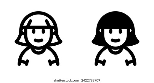 Editable woman with bob haircut avatar vector icon. User, profile, identity, persona. Part of a big icon set family. Perfect for web and app interfaces, presentations, infographics, etc