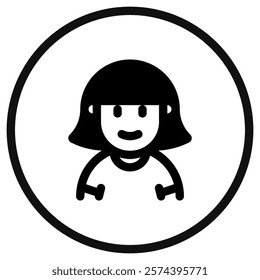 Editable woman with bob haircut avatar vector icon. User, profile, identity, persona. Part of a big icon set family. Perfect for web and app interfaces, presentations, infographics, etc