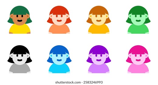 Editable woman with bob haircut avatar vector icon. User, profile, identity, persona. Part of a big icon set family. Perfect for web and app interfaces, presentations, infographics, etc