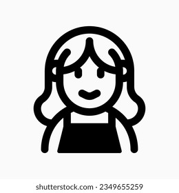 Editable woman wearing blouse avatar vector icon. User, profile, identity, persona. Part of a big icon set family. Perfect for web and app interfaces, presentations, infographics, etc