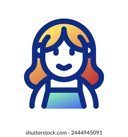 Editable woman wearing blouse avatar vector icon. User, profile, identity, persona. Part of a big icon set family. Perfect for web and app interfaces, presentations, infographics, etc