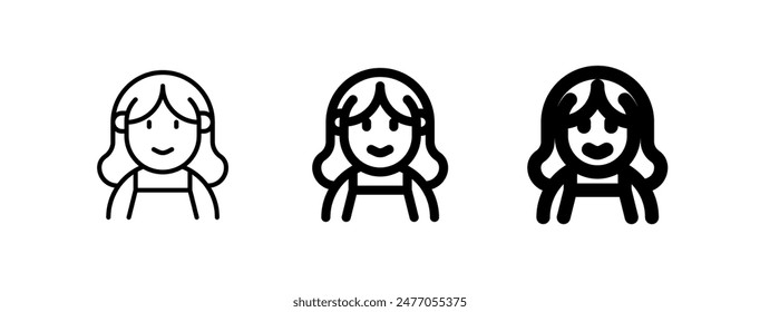 Editable woman wearing blouse avatar vector icon. User, profile, identity, persona. Part of a big icon set family. Perfect for web and app interfaces, presentations, infographics, etc