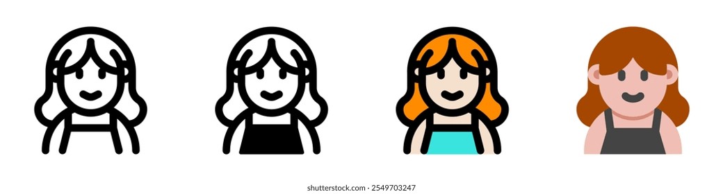 Editable woman wearing blouse avatar vector icon. User, profile, identity, persona. Part of a big icon set family. Perfect for web and app interfaces, presentations, infographics, etc