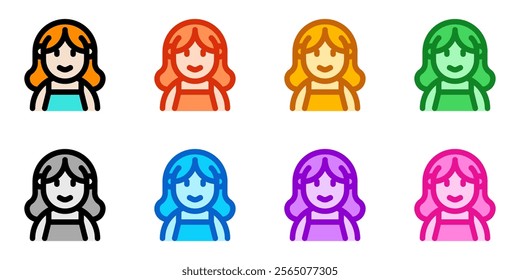 Editable woman wearing blouse avatar vector icon. User, profile, identity, persona. Part of a big icon set family. Perfect for web and app interfaces, presentations, infographics, etc