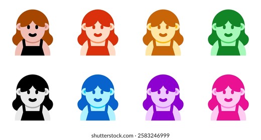 Editable woman wearing blouse avatar vector icon. User, profile, identity, persona. Part of a big icon set family. Perfect for web and app interfaces, presentations, infographics, etc