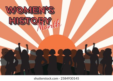 Editable Women's History Month Celebration and Feminist Empowerment and Equality Illustration