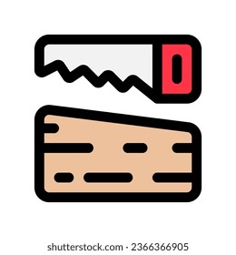 Editable wood saw, wooden plank, lumber, timber vector icon. Construction, tools, industry. Part of a big icon set family. Perfect for web and app interfaces, presentations, infographics, etc