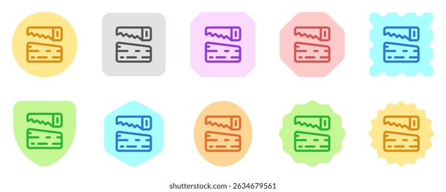 Editable wood saw, wooden plank, lumber, timber vector icon. Construction, tools, industry. Part of a big icon set family. Perfect for web and app interfaces, presentations, infographics, etc
