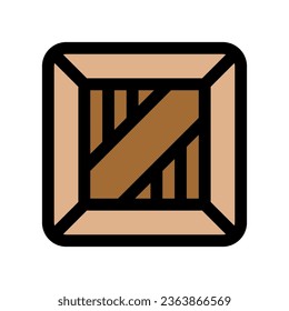 Editable wooden crate, package vector icon. Shipping, delivery, e-commerce, transport, logistics. Part of a big icon set family. Perfect for web and app interfaces, presentations, infographics, etc