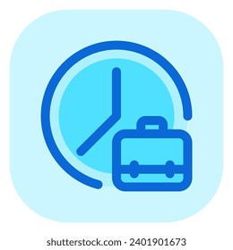 Editable work hour, freelancer, time, briefcase vector icon. Remote work, job, profession. Part of a big icon set family. Perfect for web and app interfaces, presentations, infographics, etc
