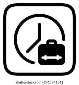 Editable work hour, freelancer, time, briefcase vector icon. Remote work, job, profession. Part of a big icon set family. Perfect for web and app interfaces, presentations, infographics, etc