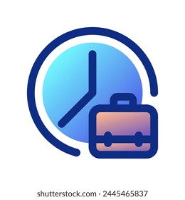 Editable work hour, freelancer, time, briefcase vector icon. Remote work, job, profession. Part of a big icon set family. Perfect for web and app interfaces, presentations, infographics, etc