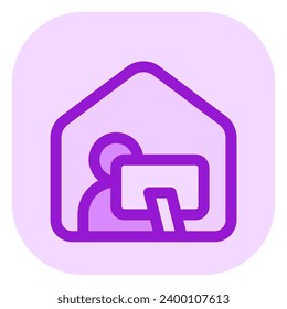 Editable work or learn from home vector icon. Online learning, course, tutorial. Part of a big icon set family. Perfect for web and app interfaces, presentations, infographics, etc