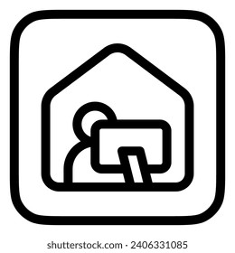 Editable work or learn from home vector icon. Online learning, course, tutorial. Part of a big icon set family. Perfect for web and app interfaces, presentations, infographics, etc