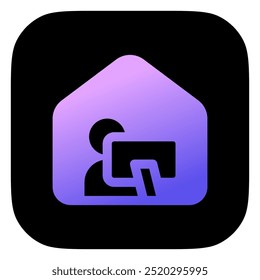 Editable work or learn from home vector icon. Online learning, course, tutorial. Part of a big icon set family. Perfect for web and app interfaces, presentations, infographics, etc