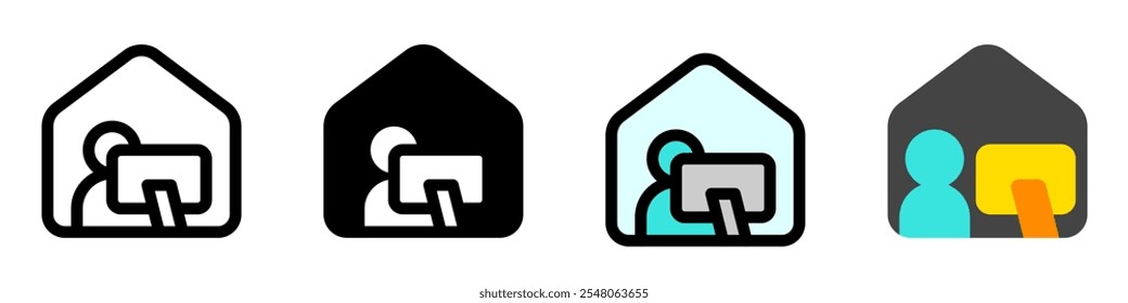 Editable work or learn from home vector icon. Online learning, course, tutorial. Part of a big icon set family. Perfect for web and app interfaces, presentations, infographics, etc