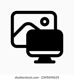 Editable workspace, computer, view, painting vector icon. Remote work, job, profession, freelance. Part of a big icon set family. Perfect for web and app interfaces, presentations, infographics, etc