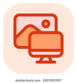 Editable workspace, computer, view, painting vector icon. Remote work, job, profession, freelance. Part of a big icon set family. Perfect for web and app interfaces, presentations, infographics, etc