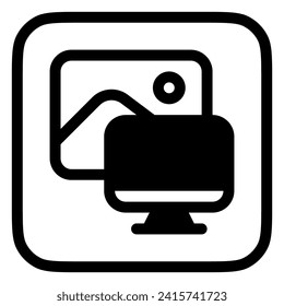 Editable workspace, computer, view, painting vector icon. Remote work, job, profession, freelance. Part of a big icon set family. Perfect for web and app interfaces, presentations, infographics, etc
