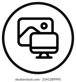 Editable workspace, computer, view, painting vector icon. Remote work, job, profession, freelance. Part of a big icon set family. Perfect for web and app interfaces, presentations, infographics, etc