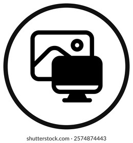 Editable workspace, computer, view, painting vector icon. Remote work, job, profession, freelance. Part of a big icon set family. Perfect for web and app interfaces, presentations, infographics, etc