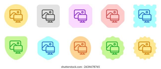 Editable workspace, computer, view, painting vector icon. Remote work, job, profession, freelance. Part of a big icon set family. Perfect for web and app interfaces, presentations, infographics, etc
