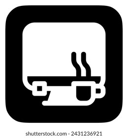 Editable workspace, desktop, computer, coffee vector icon. Remote work, job, profession, freelance. Part of a big icon set family. Perfect for web and app interfaces, presentations, infographics, etc