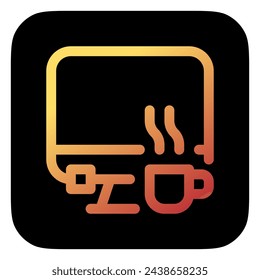 Editable workspace, desktop, computer, coffee vector icon. Remote work, job, profession, freelance. Part of a big icon set family. Perfect for web and app interfaces, presentations, infographics, etc