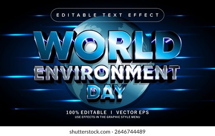 editable world environment day vector text effect with modern style design
