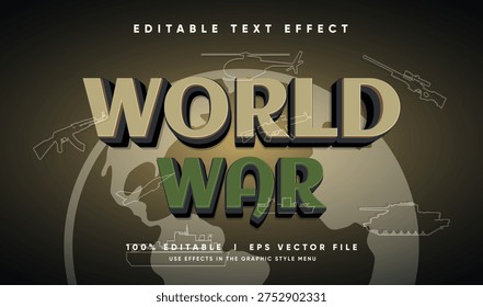 editable world war vector text effect with modern style