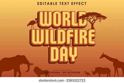 Editable World Wildlife Day Text Effect with a savannah-themed background