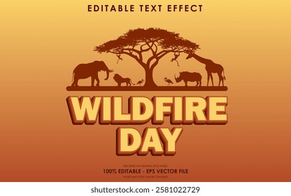 Editable World Wildlife Day Text Effect with a savannah-themed background