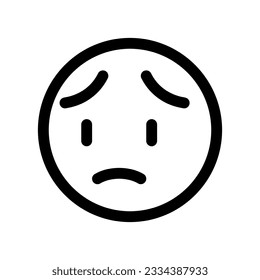 Editable worry, sad face expression emoticon vector icon. Part of a big icon set family. Part of a big icon set family. Perfect for web and app interfaces, presentations, infographics, etc