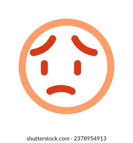 Editable worry, sad face expression emoticon vector icon. Part of a big icon set family. Part of a big icon set family. Perfect for web and app interfaces, presentations, infographics, etc