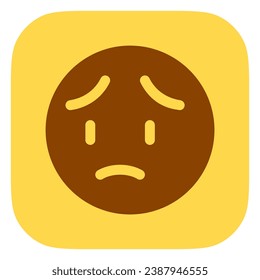 Editable worry, sad face expression emoticon vector icon. Part of a big icon set family. Part of a big icon set family. Perfect for web and app interfaces, presentations, infographics, etc