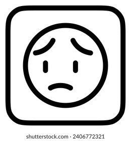 Editable worry, sad face expression emoticon vector icon. Part of a big icon set family. Part of a big icon set family. Perfect for web and app interfaces, presentations, infographics, etc