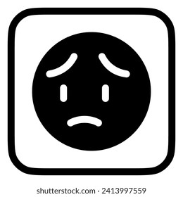 Editable worry, sad face expression emoticon vector icon. Part of a big icon set family. Part of a big icon set family. Perfect for web and app interfaces, presentations, infographics, etc