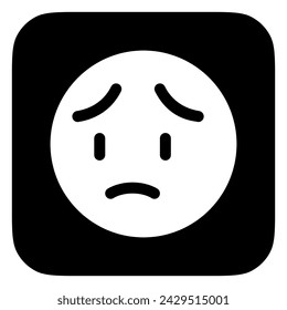 Editable worry, sad face expression emoticon vector icon. Part of a big icon set family. Part of a big icon set family. Perfect for web and app interfaces, presentations, infographics, etc