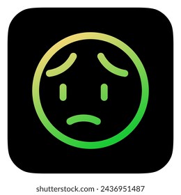 Editable worry, sad face expression emoticon vector icon. Part of a big icon set family. Part of a big icon set family. Perfect for web and app interfaces, presentations, infographics, etc