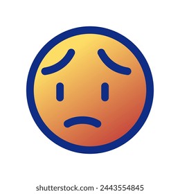 Editable worry, sad face expression emoticon vector icon. Part of a big icon set family. Part of a big icon set family. Perfect for web and app interfaces, presentations, infographics, etc