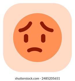 Editable worry, sad face expression emoticon vector icon. Part of a big icon set family. Part of a big icon set family. Perfect for web and app interfaces, presentations, infographics, etc