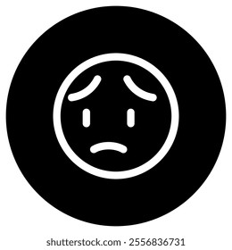 Editable worry, sad face expression emoticon vector icon. Part of a big icon set family. Part of a big icon set family. Perfect for web and app interfaces, presentations, infographics, etc